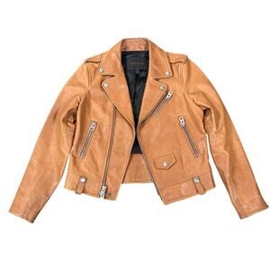 Coach Women's Fashion Icon Moto Cow Leather Jacket Size 4